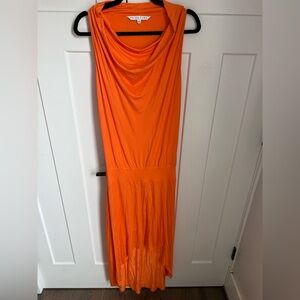 Trina Turk Vibrant Orange High Low Dress size small. EUC no flaws.